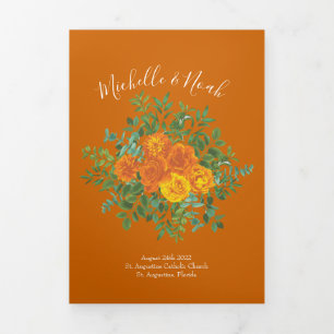 Naranja y programas de bodas Rosas Peony Fall