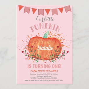 Naranja y rosa de la invitación del cumpleaños de
