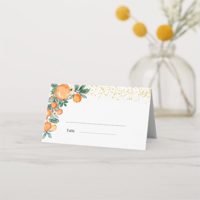 Naranjas Citrus tarjeta Bridal Shower Place (Reverso)
