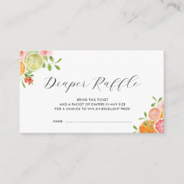 naranjas de acuarela pequeña tarjeta de rifa de pa