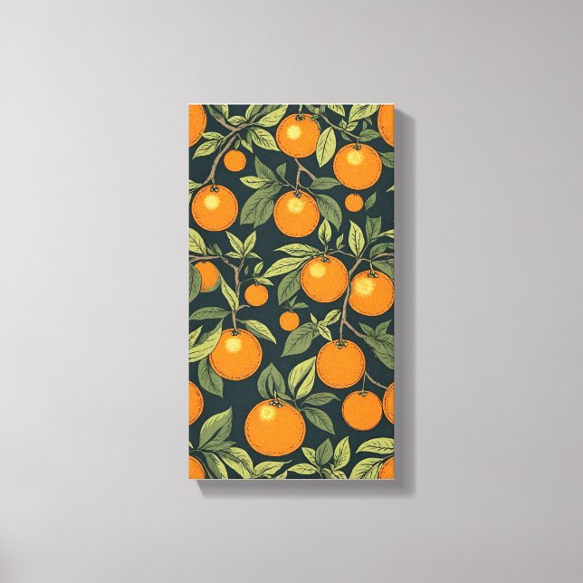 Naranjas de arte en pared de lienzo (Anverso)