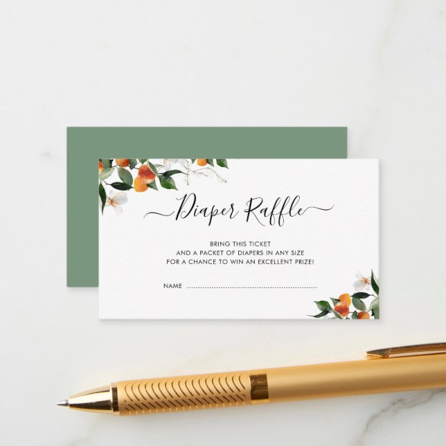 naranjas de cítricos pequeña tarjeta de rifa de pa (Anverso/Reverso In Situ)