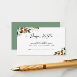 naranjas de cítricos pequeña tarjeta de rifa de pa