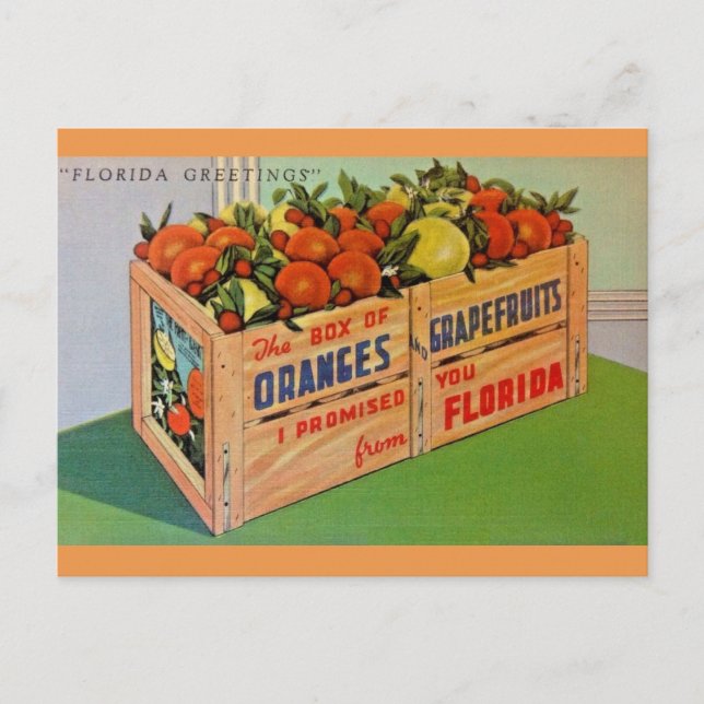 Naranjas de Florida y postal de la tasa de pomelo (Anverso)