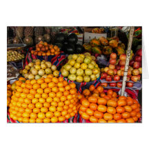 Naranjas de la tarjeta de felicitación de mercado 