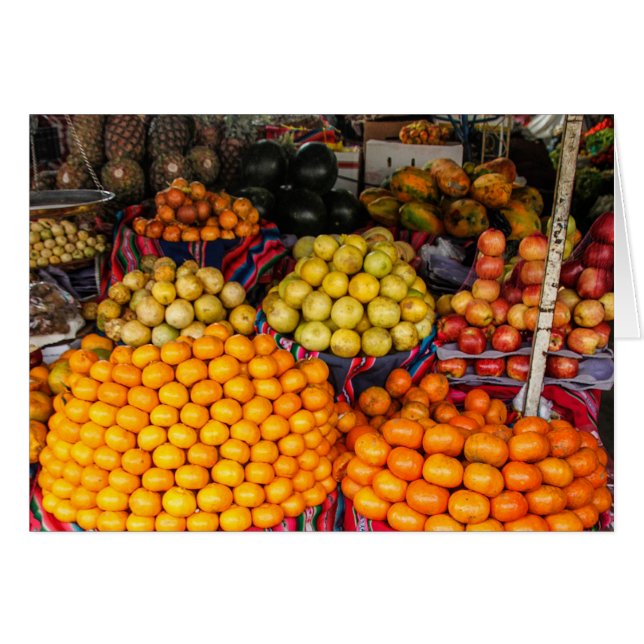 Naranjas de la tarjeta de felicitación de mercado 
