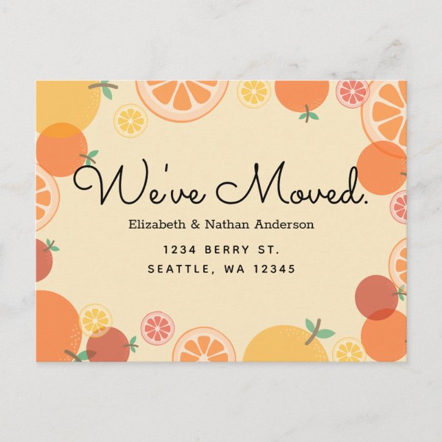 Naranjas de verano trasladando la tarjeta postal d (Anverso)