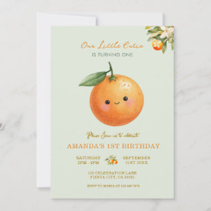 Naranjas Nuestra Pequeña Muñeca Invitación al Prim