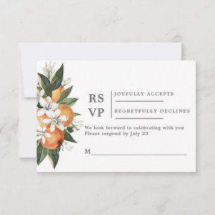 Naranjas RSVP boda insertar tarjeta