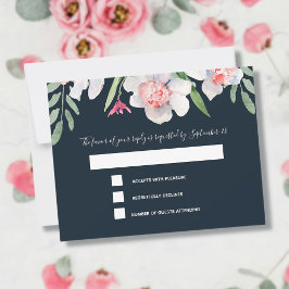 Narciso blanco en la carta y el RSVP de la Marina