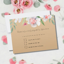 Narciso blanco sobre el RSVP champán y el menú