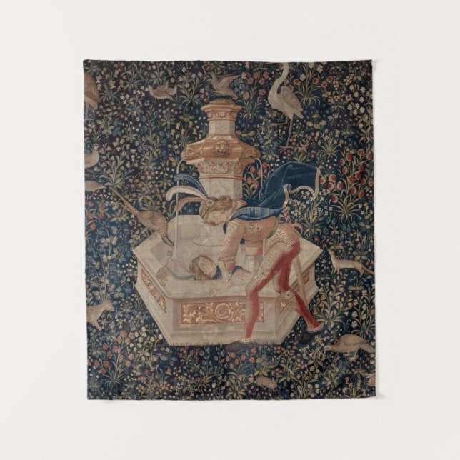 Narciso en el Pozo, Tapiz Medieval (Anverso)