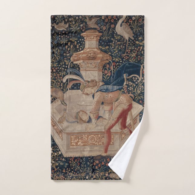 Narciso en el Pozo, Tapiz Medieval (Toalla de mano)