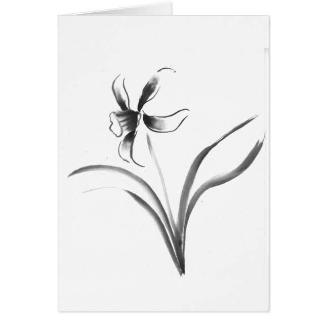Narciso, flor de Sumi-e (Frente)
