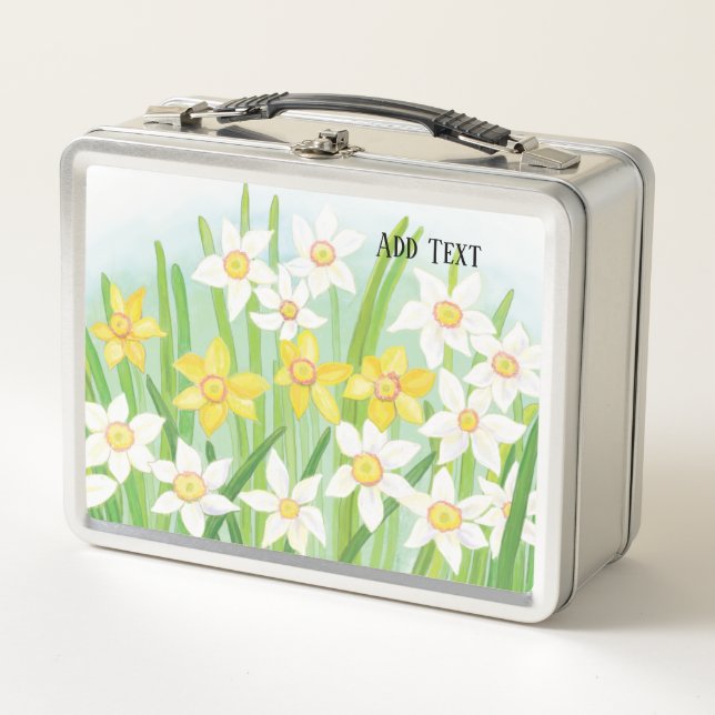 Narcisos amarillos y blancos en primavera personal (Anverso)