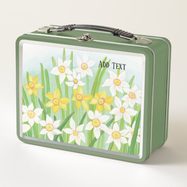Narcisos amarillos y blancos en primavera personal (Anverso)