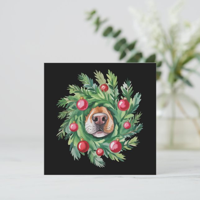 Nariz de Perro Adorable Navidad Mamá Perro Fiesta  (Anverso de pie)