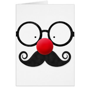 Nariz roja graciosa, bigote de gafas negras