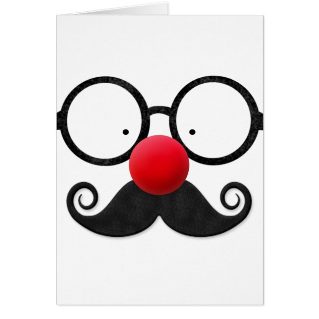 Nariz roja graciosa, bigote de gafas negras (Frente)