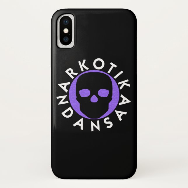 NARKOTIKA LIV funda violeta iPhone X negro N3 (Reverso)
