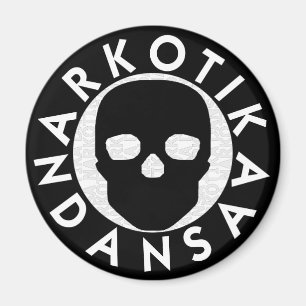 NARKOTIKA LIV imán redondo de porcelana negro N3