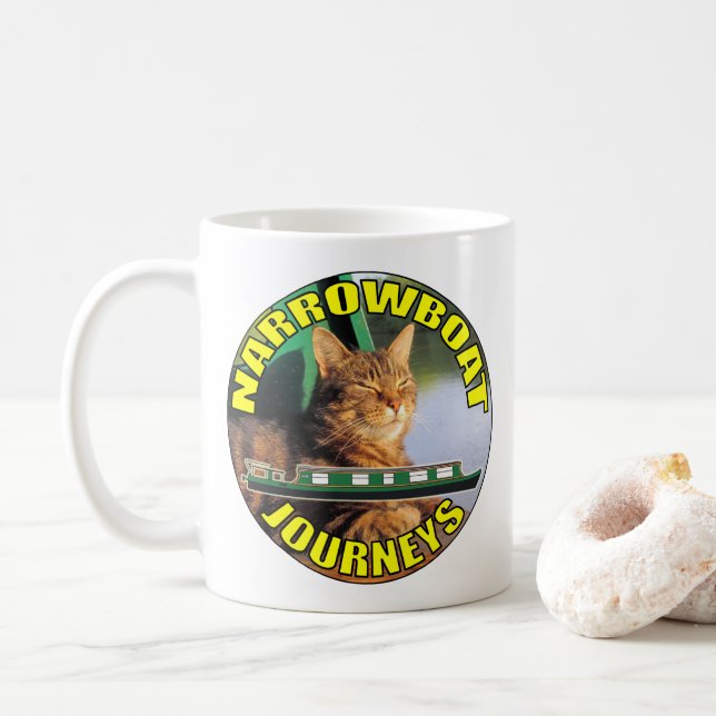 Narrowboat viaja taza (Con donut)