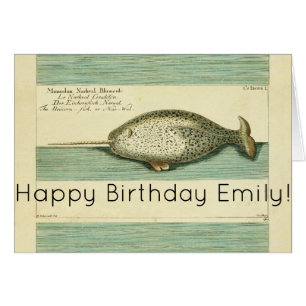 Narwhal Antiguo Whale Watercolor Arte Científico