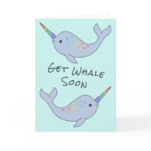 Narwhal arcoiris consigue la tarjeta de ballena pr