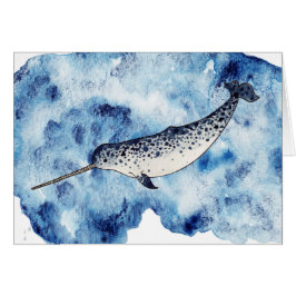 Narwhal en un chapoteo del watercolour