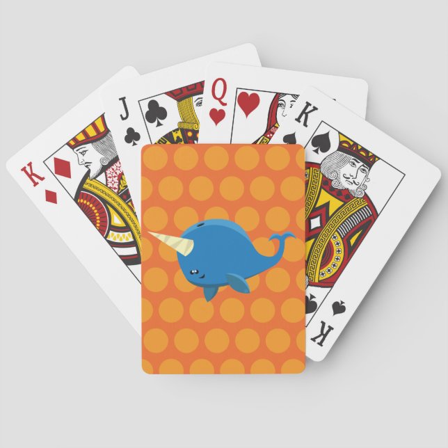 Narwhal flotante - Jugando cartas (Reverso)