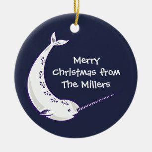 Narwhal personalizó el ornamento del navidad de l