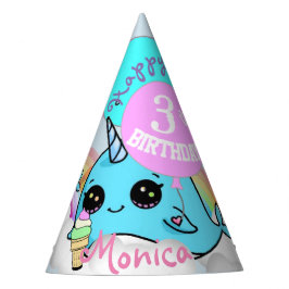 Narwhall y gorra Persoalized del favor de fiesta