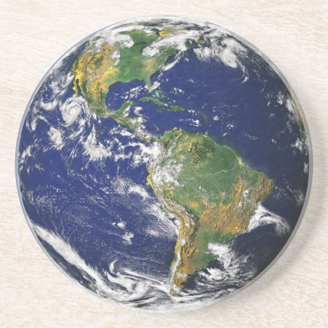 Nasa blue marble tierra posavasos de arenisca (Frente)