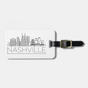Nashville, etiqueta de equipaje estilizada de líne