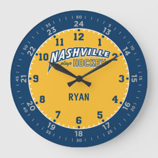 Nashville Juega Hockey 24 Horas Reloj de pared