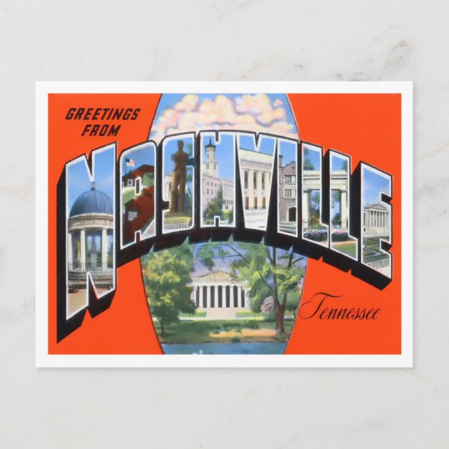 Nashville, postal de las grandes letras de la cose (Anverso)