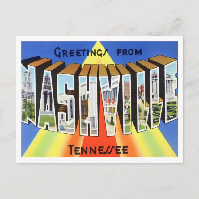 Nashville, postal de las grandes letras de la cose (Anverso)