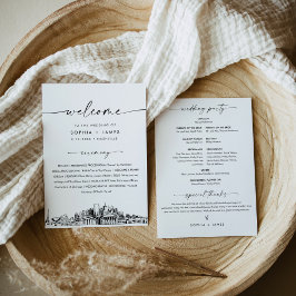 Nashville Skyline Wedding Program Tarjeta plana 5x