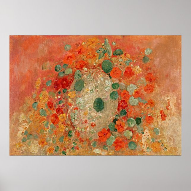 Nasturtios vibrantes de Redon - Arte de flores vib (Frente)