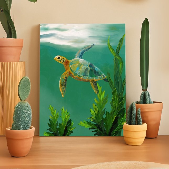 Natación de tortuga marina - Arte de pared oceánic (Subido por el creador)