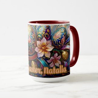NATALIA ~ TAZA DE PASCUA ~ Flores Huevos~