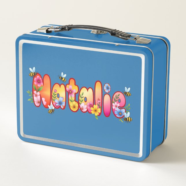 Natalie - Personalized Bee Lunch Box (Reverso)