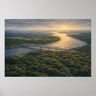 Natchez en el Río | Póster del Río Mississippi