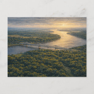 Natchez en el río Tarjeta postal del río Mississ