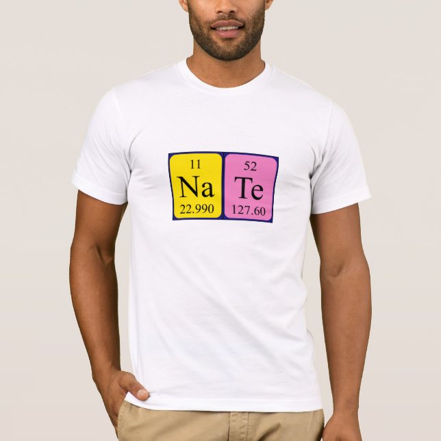Nate camisa de nombre de tabla periódica (Anverso)