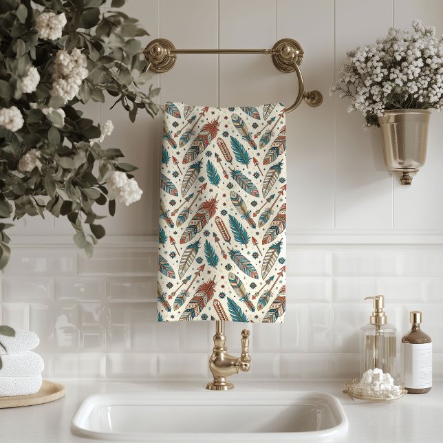 Native Motif Towel Elegant Tribal Bath Accent (Native Motif Towel Elegant Tribal Bath Accent)