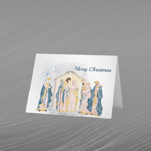 Natividad azul acuarela cristiana navidad (Subido por el creador)
