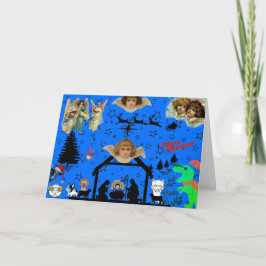 NATIVIDAD CON ANIMALES CON TARJETA DE NAVIDADES DE