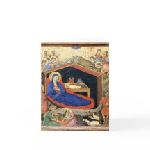 Natividad de Duccio, tarjeta de texto inglesa