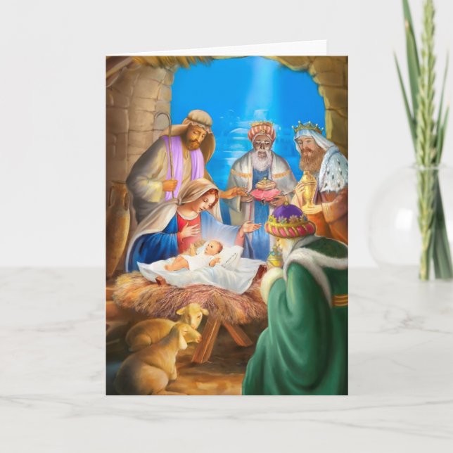 Natividad de la imagen de Jesús x-mas para tarjeta (Anverso)